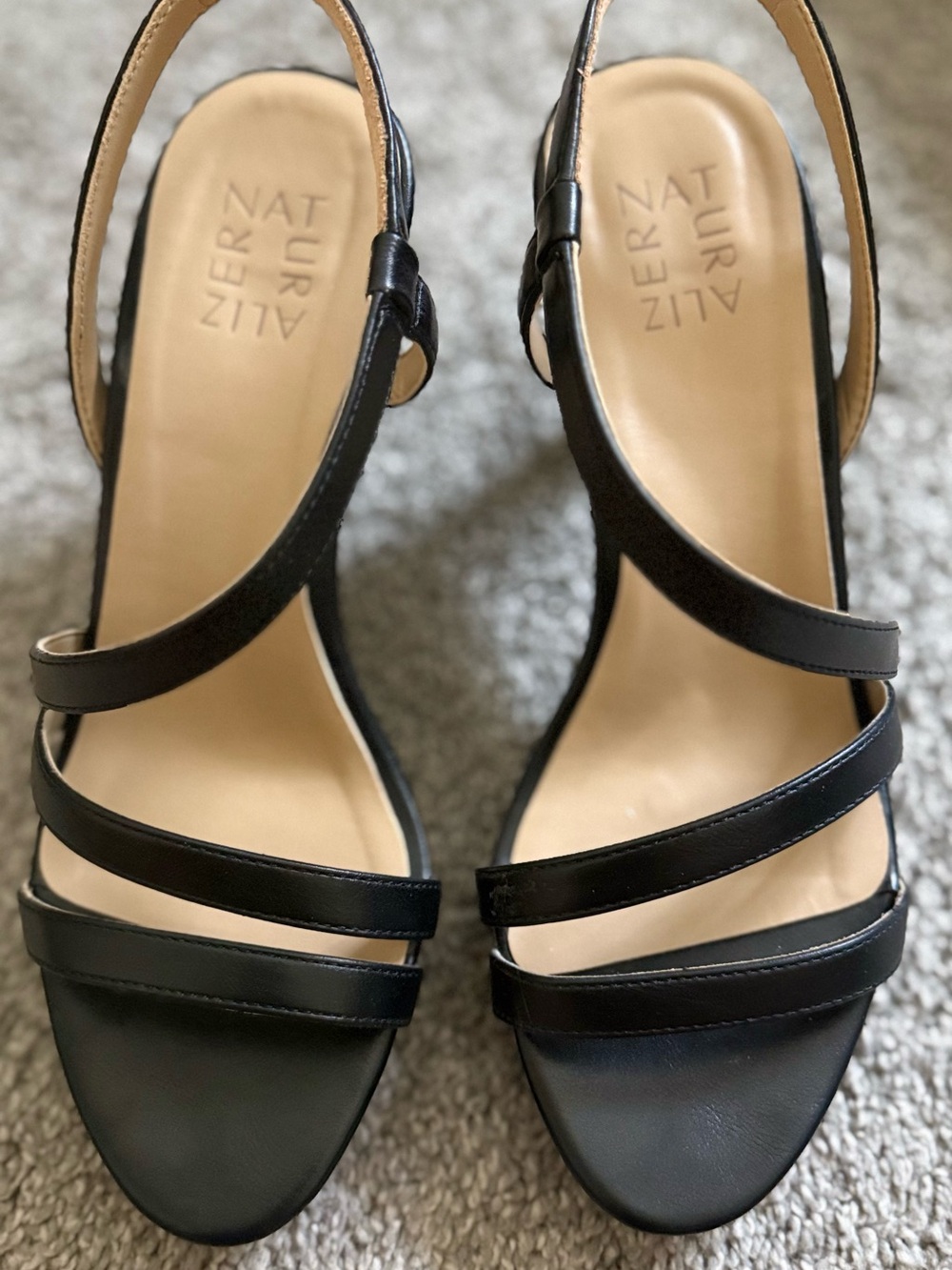 Naturalizer Black Strappy Platform Heel Sandals - Picture 2 of 8